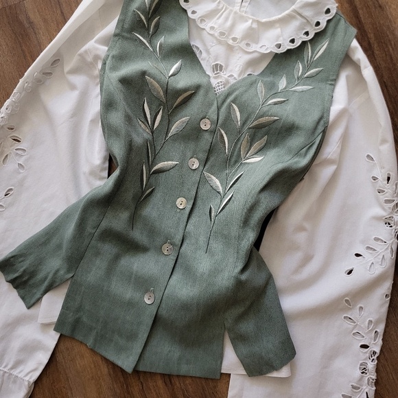 90’s lounge pants olive green vintage straight leg flowy lightweight high rise - Picture 14 of 14